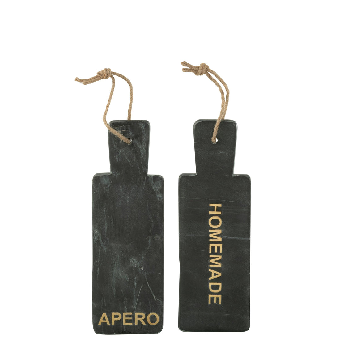 Cheese Board Rectangle Marble Black/Gold-Colored Small Assortment Of 2 J-Line