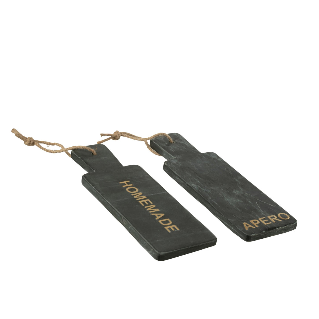 Cheese Board Rectangle Marble Black/Gold-Colored Small Assortment Of 2 J-Line