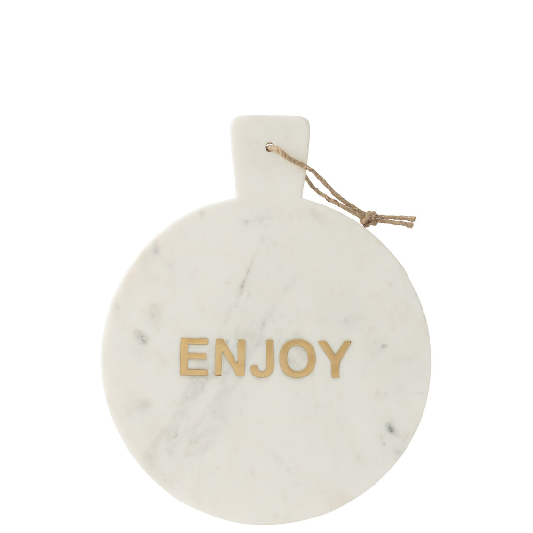 Round Cheese Board Enjoy White Marble