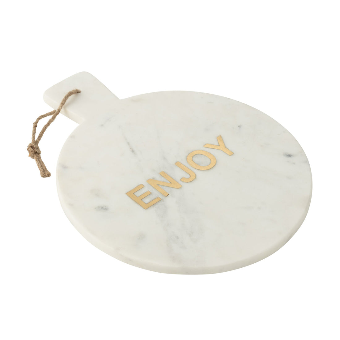 Round Cheese Board Enjoy White Marble