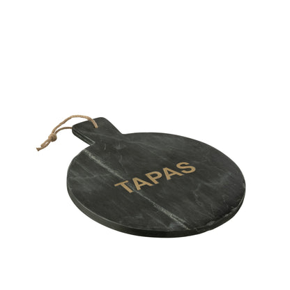 Round Cheese Board Black/Gold-Colored Marble J-Line