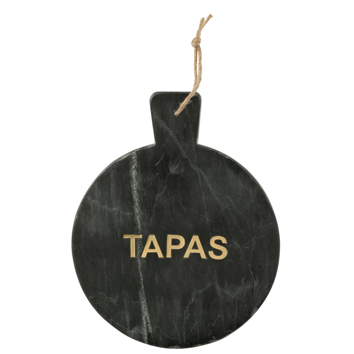 Round Cheese Board Black/Gold-Colored Marble J-Line