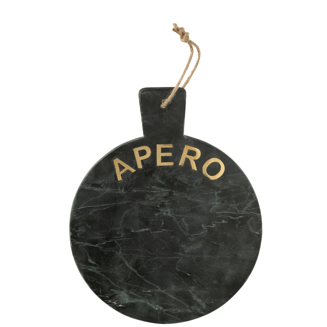 Round Cheese Board Black/Gold-Colored Marble J-Line
