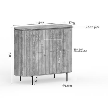 Maatschets van kabinet Solana van Starfurn, 115 cm breed en 100 cm hoog