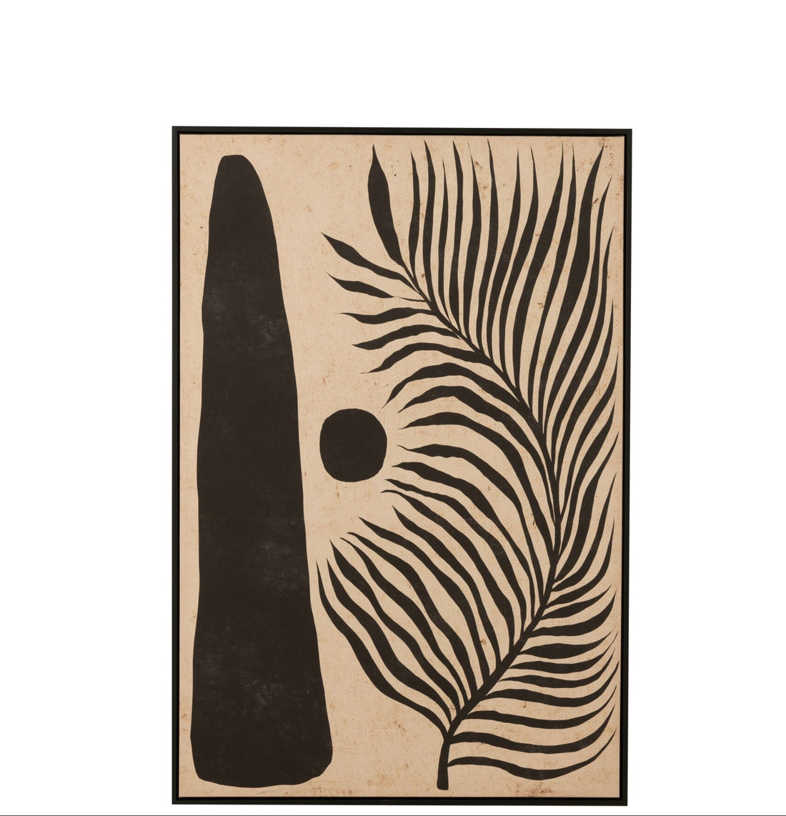 Frame Leaf Abstract Wood/Canvas Brown/Black J-Line