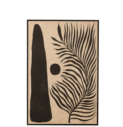 Frame Leaf Abstract Wood/Canvas Brown/Black J-Line