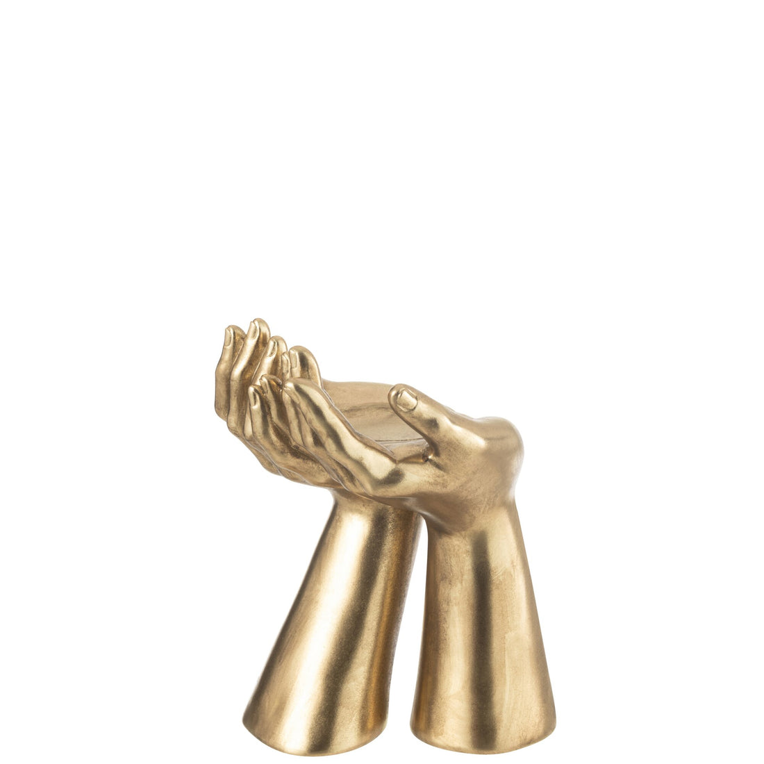 Candle Holder Hands Resin Gold J-Line