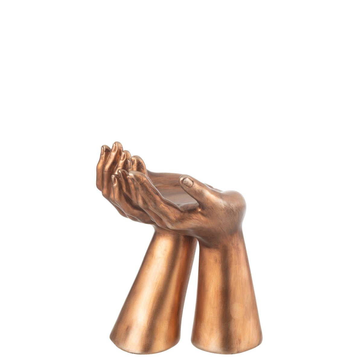 Candle Holder Hands Resin Copper J-Line