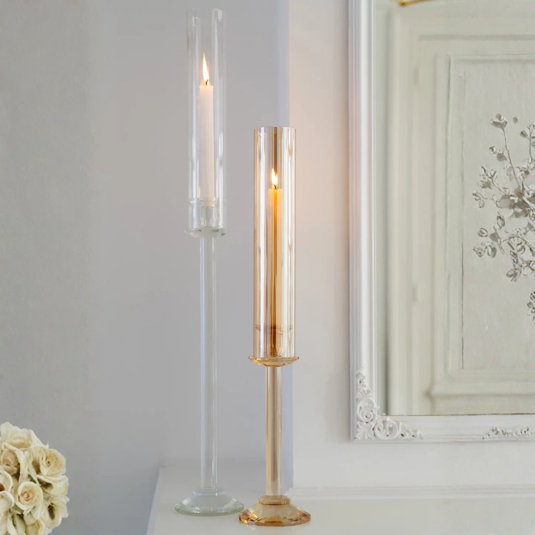 Candle Holder Crystal Gold J-Line