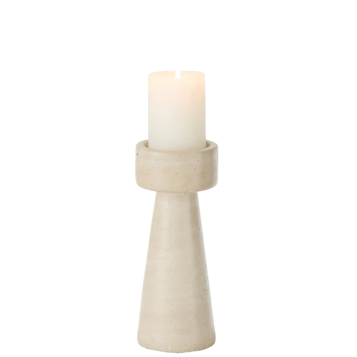 Orlina Cement Cream Large Candle Holder J-Line