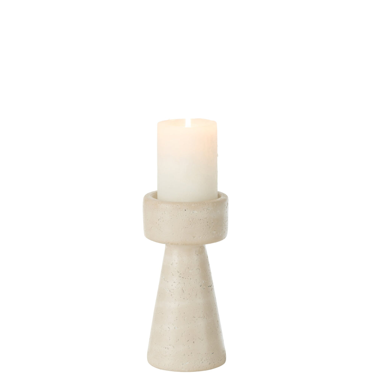 Orlina Cement Cream Medium Candle Holder