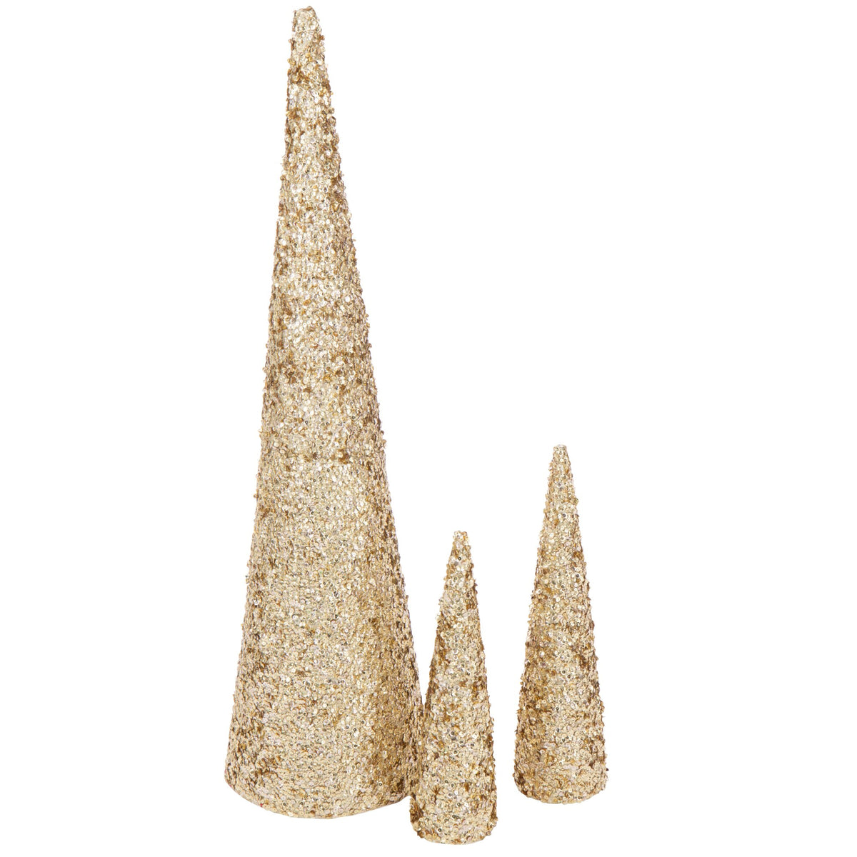 Cone Sequins Foam Gold-Colored Large H120cm J-Line