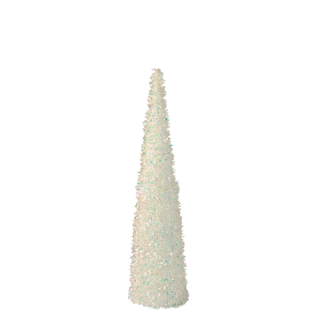 Kegel Sparkling Metaal Wit Small van J-Line, slanke witte kegel van 150cm hoog