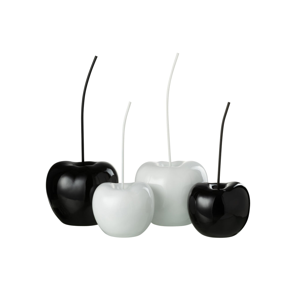 Christmas Tree Resin Shiny White/Black Large Set of 2 J-Line