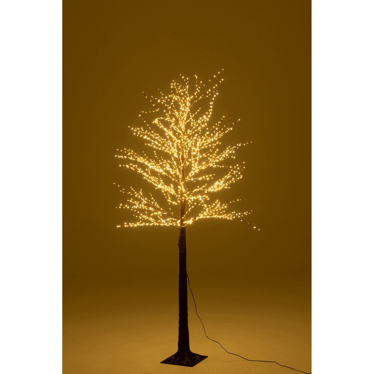 Kerstboom 2000 Led Plastiek Bruin Medium H180cm van J-Line, bruine kerstboom van plastiek, detail van de takken en afwerking
