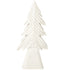 Kerstboom Gesneden Paulowniahout Large van J-Line, plat houten kerstboomsilhouet in gebroken wit, 75 cm hoog