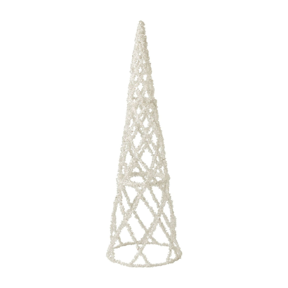 Christmas Tree Cone Glitter Gold Metal White Small H160cm J-Line