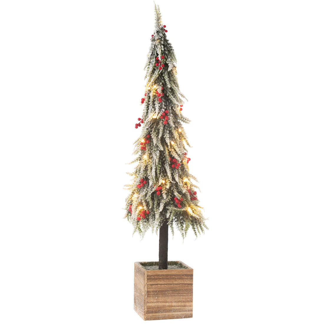 Christmas Tree + LED Artificial Snow Green/Red Extra Large H95cm J-Line