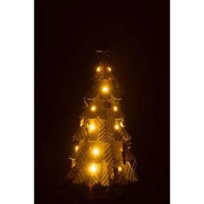 Christmas Tree LED Ornament Resin White/Gold Small H51.5cm j-Line