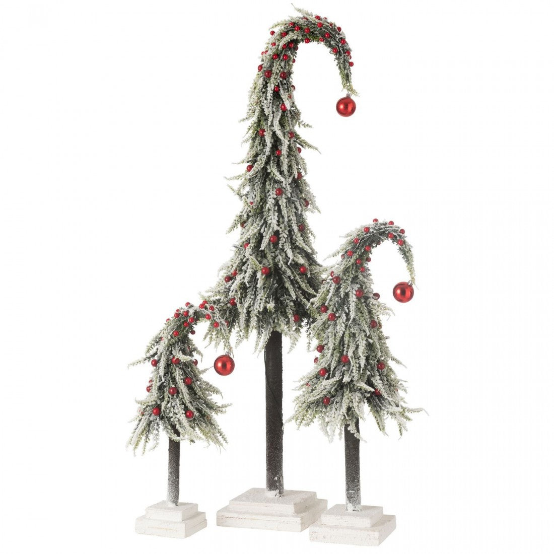 Kerstboom Muts+Led Kunststof Sneeuw Groen/Rood Medium - Kerstboom - J-Line - livinglovely.nl