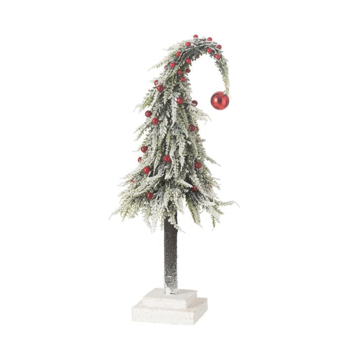 Kerstboom Muts+Led Kunststof Sneeuw Groen/Rood Medium - Kerstboom - J-Line - livinglovely.nl