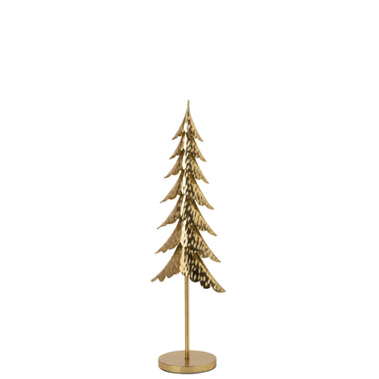 Gouden kerstboom op stam van J-Line van dichtbij, gelaagde uitgesneden takken