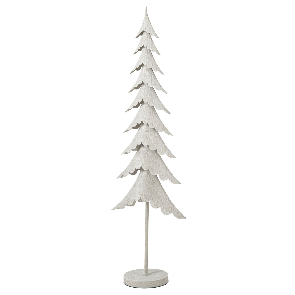 Witte kerstboom op stam van J-Line, zijaanzicht op witte achtergrond