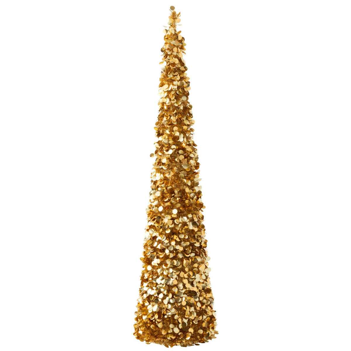 Kerstboom Sparkling Polystyreen Goud Extra Large van J-Line, forse glinsterende gouden boom van 180cm