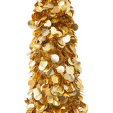 Detail van de gouden Sparkling kerstboom van J-Line, structuur en punt van de boom