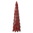 Kerstboom Stukken Large van J-Line, rode kegelvormige kerstboom van kastanjehouten stukken, 120 cm hoog