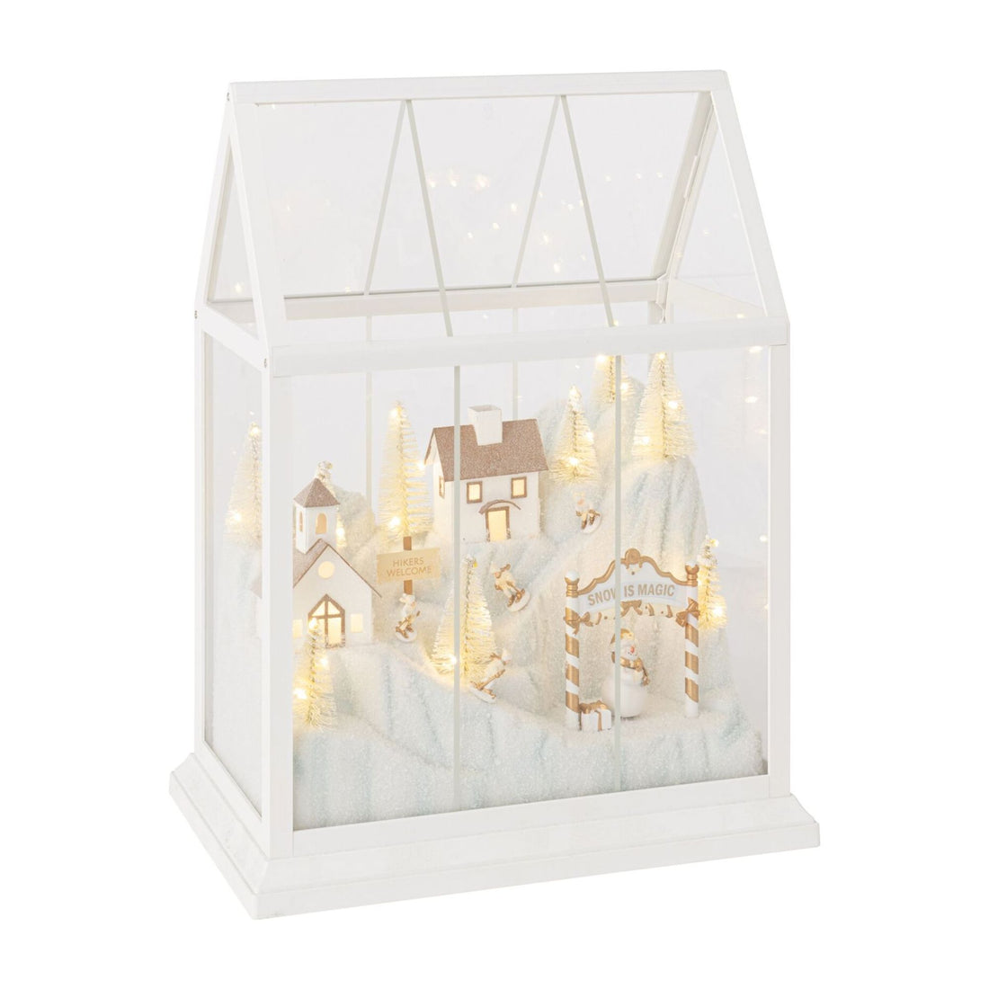 Christmas Village LED Glass White/Gold Medium J-Line
