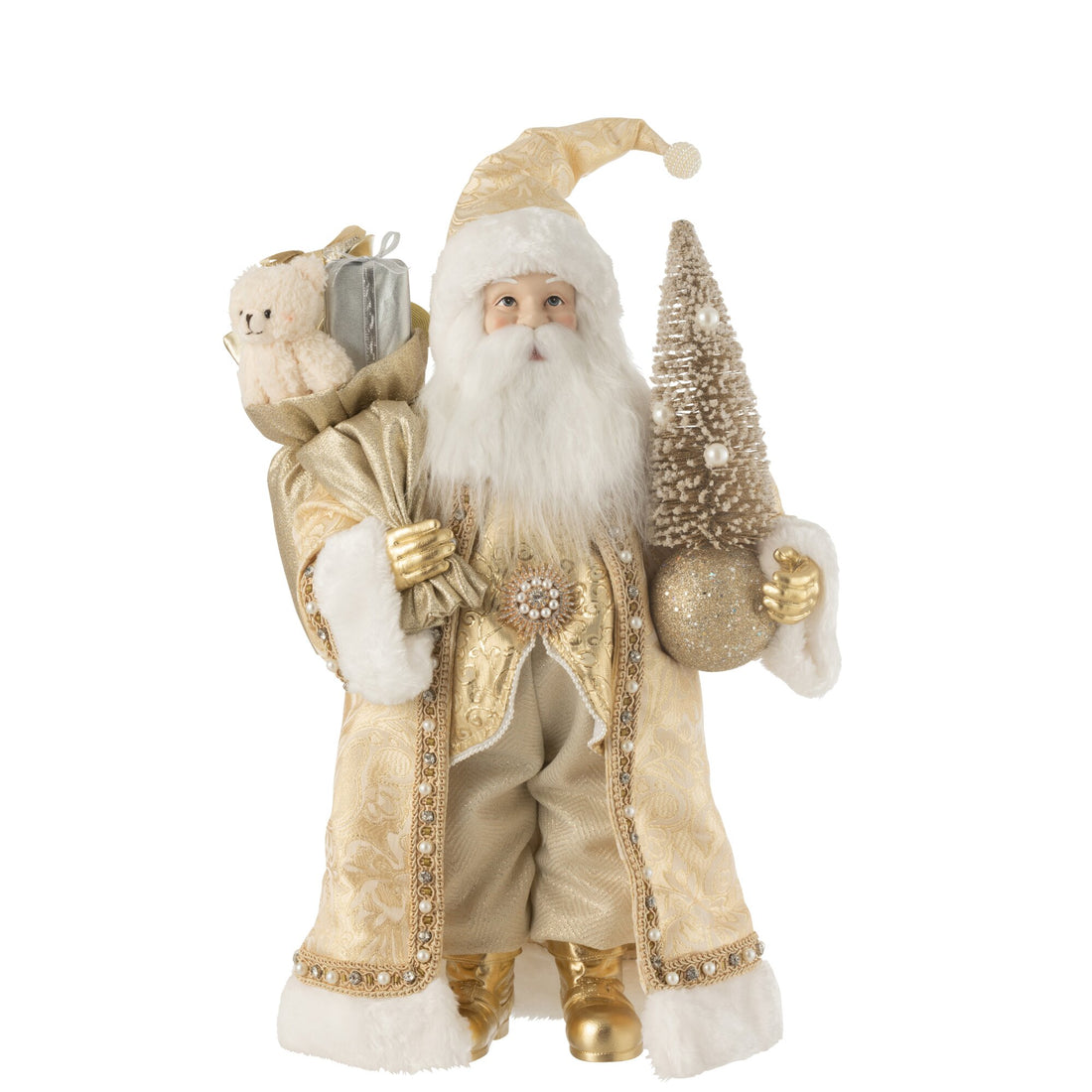 Santa Claus Decoration Resin/Textile Gold H50cm J-Line