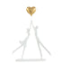 Koppel Staand Hart Ballon Resine Wit/Goud - Beeld - J-Line - livinglovely.nl