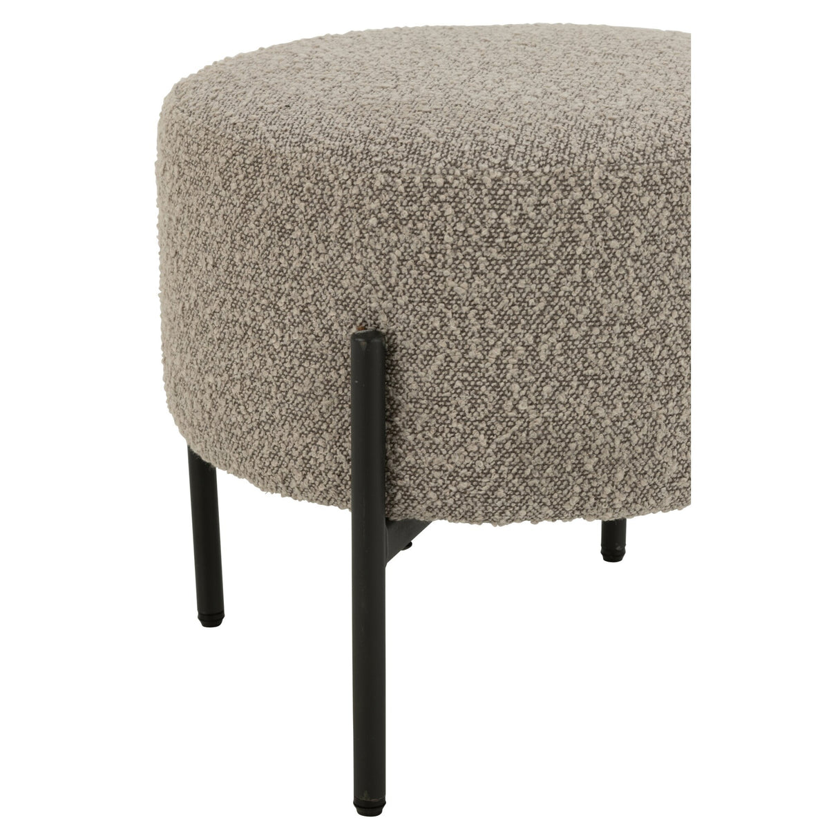 Stool Boucle Plywood/Polyester Grey/Black J-Line