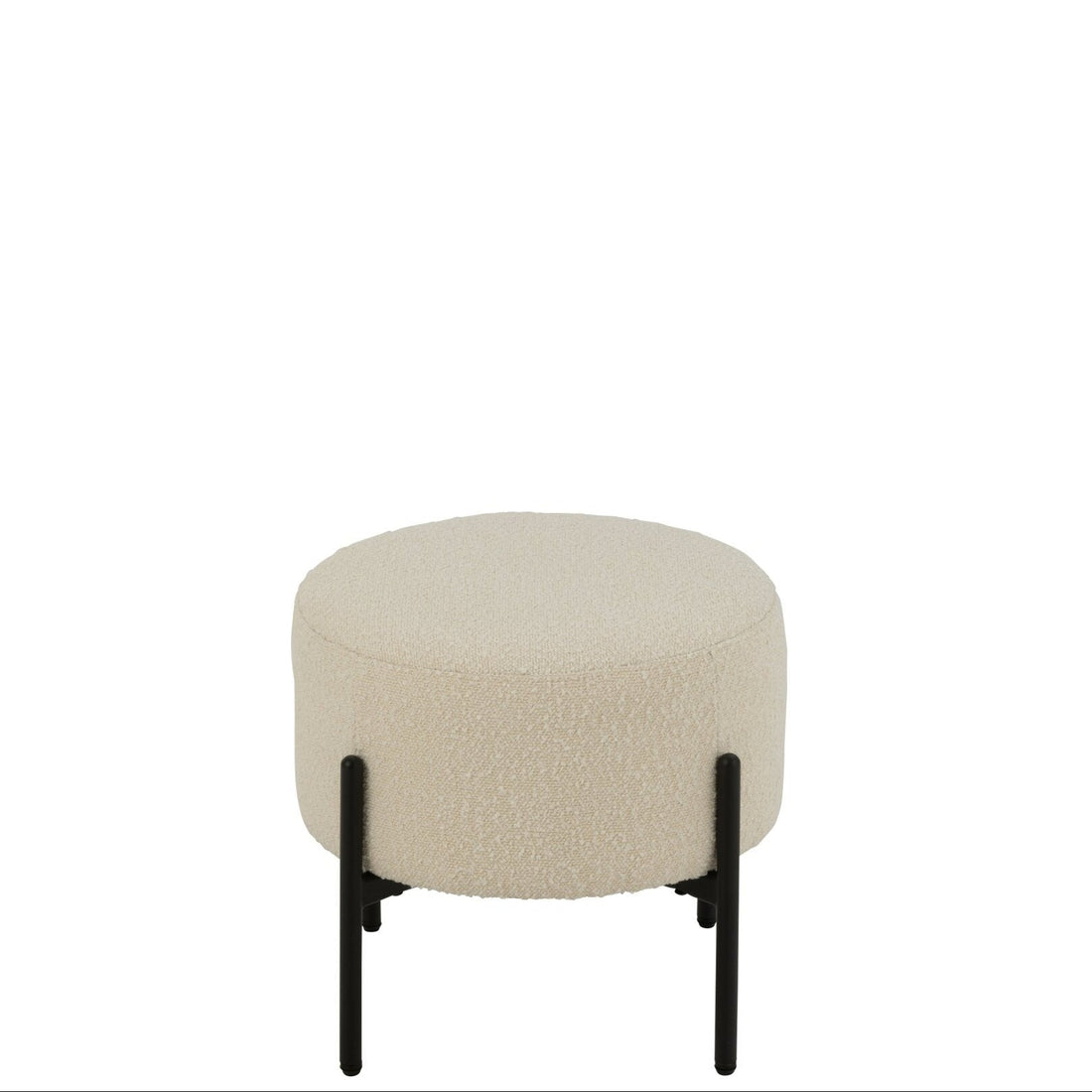 Stool Boucle Plywood/Polyester White/Black J-Line