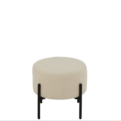 Stool Boucle Plywood/Polyester White/Black J-Line
