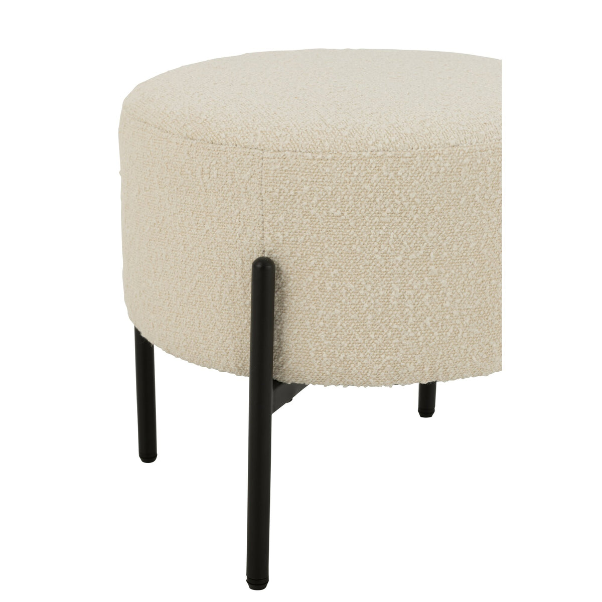 Stool Boucle Plywood/Polyester White/Black J-Line