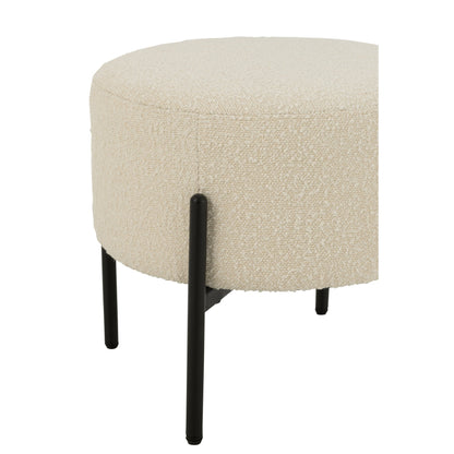 Stool Boucle Plywood/Polyester White/Black J-Line