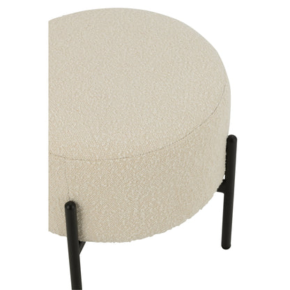 Stool Boucle Plywood/Polyester White/Black J-Line
