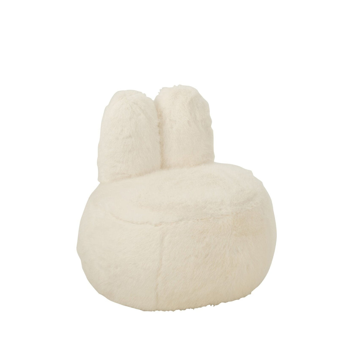 Stool Fur With Bunny Ears Wood White J-Line