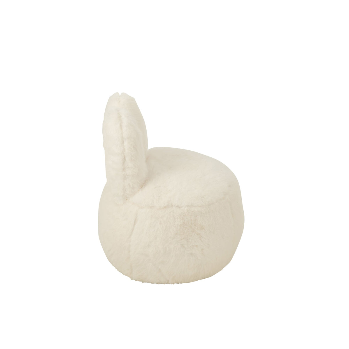 Stool Fur With Bunny Ears Wood White J-Line
