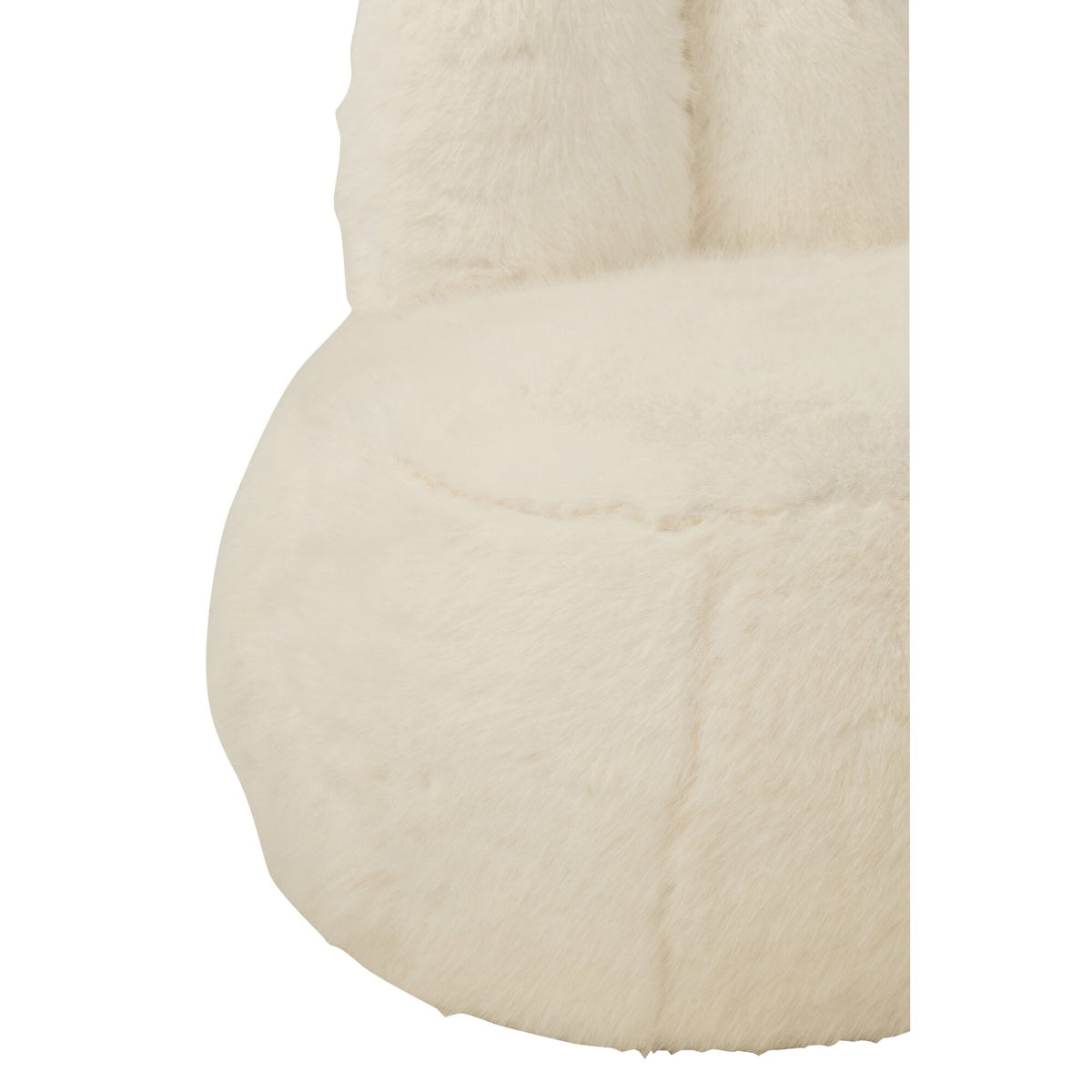 Stool Fur With Bunny Ears Wood White J-Line