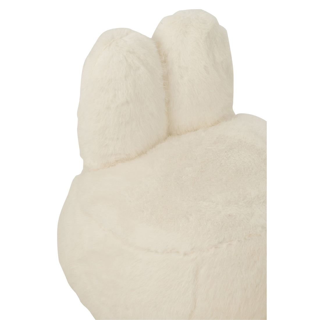 Stool Fur With Bunny Ears Wood White J-Line