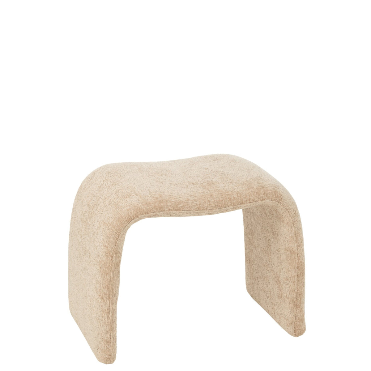 N Shape Fabric Stool Beige J-Line