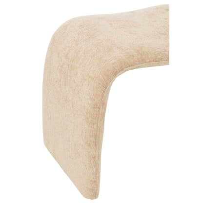 N Shape Fabric Stool Beige J-Line