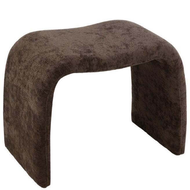 Kruk N Shape Textiel Donkerbruin - Kruk - J-Line - livinglovely.nl