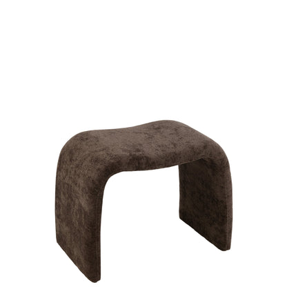 Stool N Shape Fabric Dark Brown J-Line