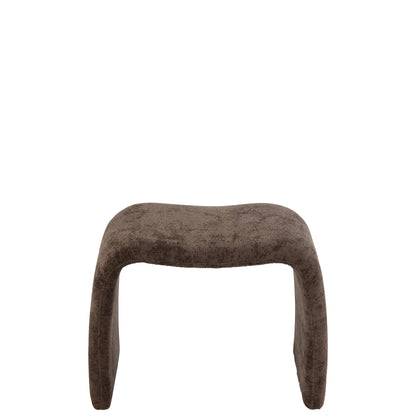 Stool N Shape Fabric Dark Brown J-Line