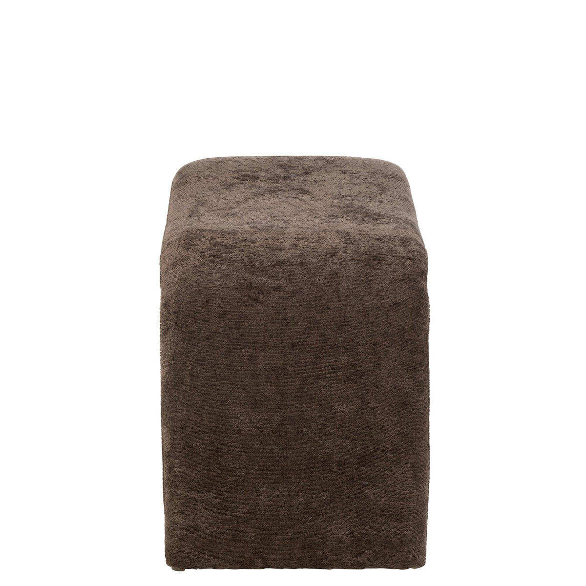 Stool N Shape Fabric Dark Brown J-Line