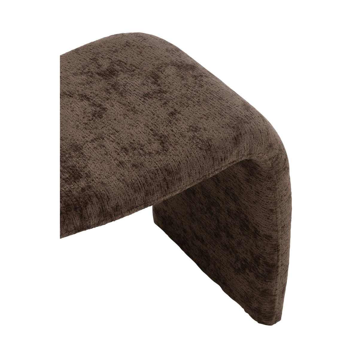 Stool N Shape Fabric Dark Brown J-Line